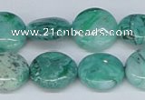 CAB163 15.5 inches 16mm flat round green crazy lace agate beads