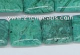 CAB165 15.5 inches 20*20mm square green crazy lace agate beads