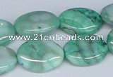 CAB171 15.5 inches 15*20mm oval green crazy lace agate beads