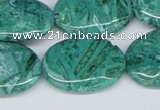 CAB172 15.5 inches 18*25mm oval green crazy lace agate beads