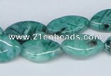 CAB173 15.5 inches 12*20mm horse eye green crazy lace agate beads