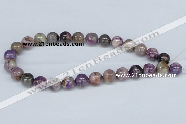 CAB176 15.5 inches 14mm round purple crazy lace agate beads