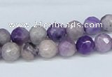 CAB180 15.5 inches 8mm faceted round purple crazy lace agate beads