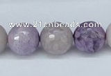 CAB183 15.5 inches 14mm faceted round purple crazy lace agate beads