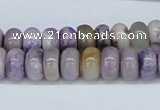 CAB185 15.5 inches 6*10mm rondelle purple crazy lace agate beads