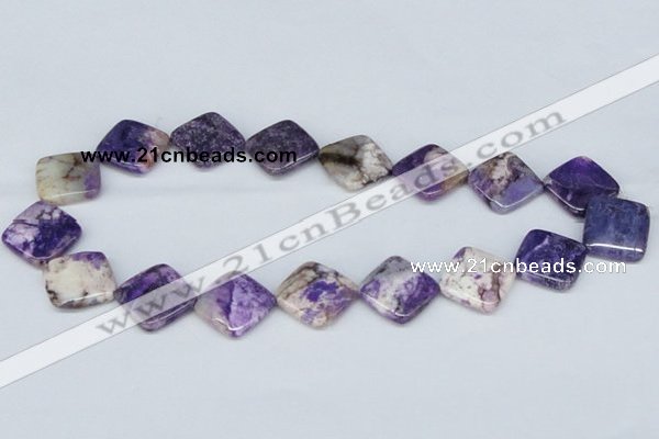 CAB191 15.5 inches 20*20mm diamond purple crazy lace agate beads