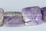 CAB197 15.5 inches 20*20mm square purple crazy lace agate beads