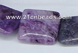 CAB198 15.5 inches 25*25mm square purple crazy lace agate beads
