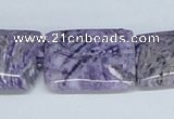 CAB209 15.5 inches 18*25mm rectangle purple crazy lace agate beads
