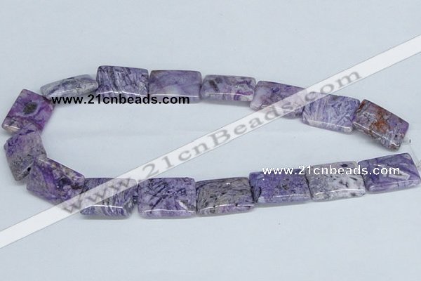 CAB209 15.5 inches 18*25mm rectangle purple crazy lace agate beads