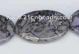 CAB212 15.5 inches 25*35mm oval purple crazy lace agate beads