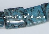 CAB215 15.5 inches 20*20mm square cyan crazy lace agate beads