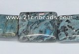CAB216 15.5 inches 25*25mm square cyan crazy lace agate beads