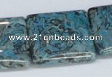 CAB217 15.5 inches 30*30mm square cyan crazy lace agate beads