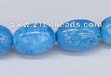CAB225 15.5 inches 13*18mm egg-shaped blue crazy lace agate beads