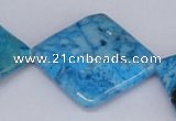 CAB227 15.5 inches 30*30mm diamond blue crazy lace agate beads