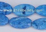 CAB228 15.5 inches 15*25mm oval blue crazy lace agate beads