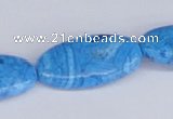CAB229 15.5 inches 15*30mm oval blue crazy lace agate beads