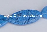 CAB230 15.5 inches 18*35mm horse eye blue crazy lace agate beads
