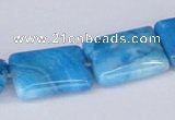 CAB231 15.5 inches 15*20mm rectangle blue crazy lace agate beads