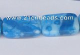 CAB232 15.5 inches 18*25mm rectangle blue crazy lace agate beads