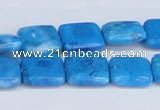 CAB233 15.5 inches 14*14mm square blue crazy lace agate beads