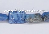 CAB235 15.5 inches 12*16mm rectangle blue crazy lace agate beads