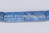 CAB236 15.5 inches 12*20mm rectangle blue crazy lace agate beads