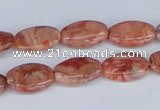 CAB238 15.5 inches 10*15mm oval mahogany crazy lace agate beads