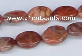 CAB239 15.5 inches 12*16mm oval mahogany crazy lace agate beads