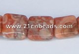 CAB240 15.5 inches 16*16mm square mahogany crazy lace agate beads