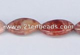 CAB243 15.5 inches 12*20mm horse eye mahogany crazy lace agate beads