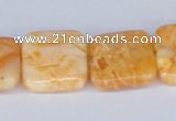 CAB251 15.5 inches 20*20mm square lemon crazy lace agate beads