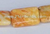CAB252 15.5 inches 18*25mm rectangle lemon crazy lace agate beads