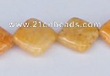 CAB253 15.5 inches 16*16mm diamond lemon crazy lace agate beads