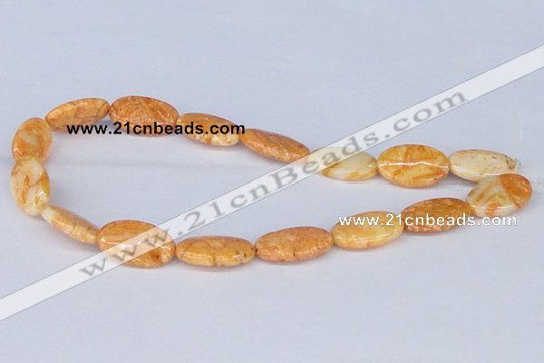 CAB256 15.5 inches 15*25mm oval lemon crazy lace agate beads