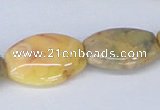 CAB258 15.5 inches 18*25mm flat drum lemon crazy lace agate beads