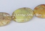 CAB263 15.5 inches 18*25mm oval lemon crazy lace agate beads