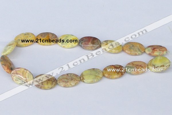 CAB263 15.5 inches 18*25mm oval lemon crazy lace agate beads