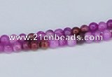 CAB269 15.5 inches 4mm round fuchsia crazy lace agate beads