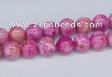 CAB270 15.5 inches 8mm round fuchsia crazy lace agate beads