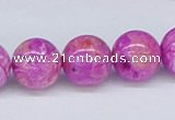 CAB272 15.5 inches 14mm round fuchsia crazy lace agate beads