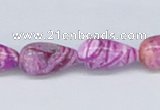 CAB277 15.5 inches 10*18mm teardrop fuchsia crazy lace agate beads