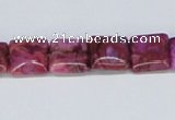 CAB280 15.5 inches 12*12mm square fuchsia crazy lace agate beads
