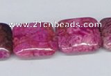 CAB283 15.5 inches 20*20mm square fuchsia crazy lace agate beads