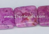CAB284 15.5 inches 25*25mm square fuchsia crazy lace agate beads