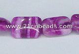 CAB286 15.5 inches 13*18mm rectangle fuchsia crazy lace agate beads