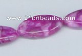 CAB300 15.5 inches 16*30mm horse eye fuchsia crazy lace agate beads