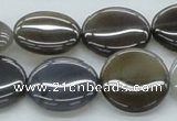CAB351 15.5 inches 20mm flat round grey agate gemstone beads