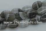 CAB353 15.5 inches 10*14mm oval grey agate gemstone beads wholesale
